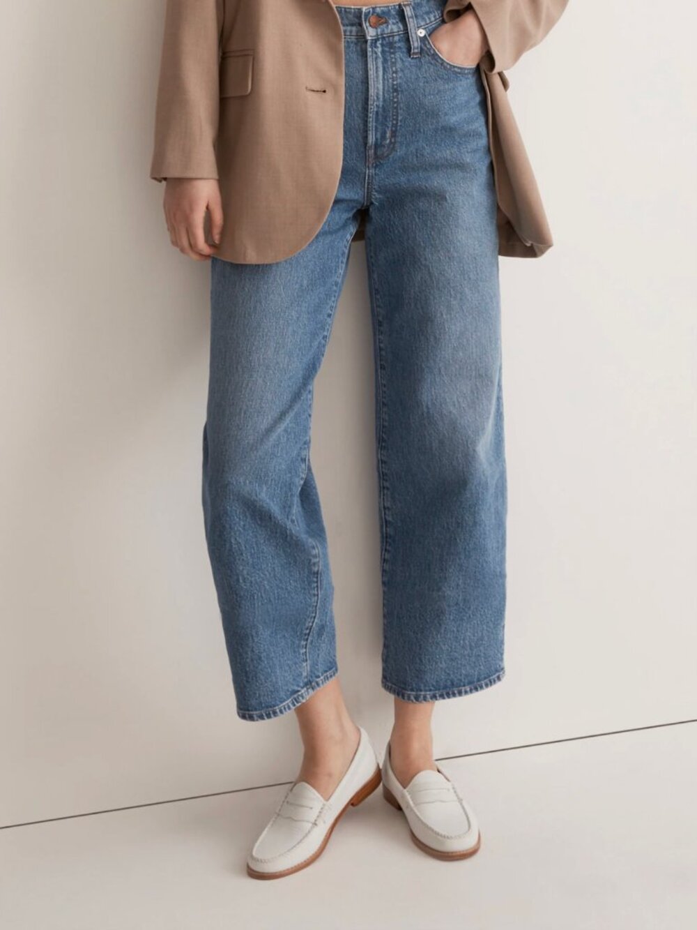 Madewell Perfect Vintage Wide-Leg Crop Jean in Cresslow Wash Size 29